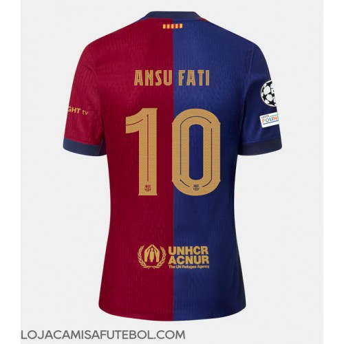 Camisa de Futebol Barcelona Ansu Fati #10 Equipamento Principal 2024-25 Manga Curta